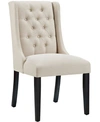 Modway Baronet Fabric Dining Chair In Beige
