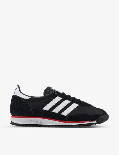 Adidas Originals Sl 72 Textile And Suede Low-top Trainers In Black+white+yellow