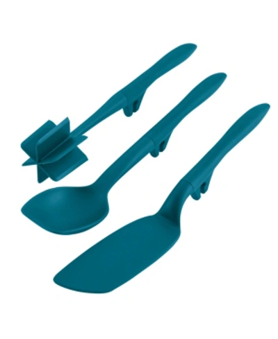 Rachael Ray Tools And Gadgets Lazy Chop And Stir, Flexi Turner, And Scraping Spoon Set In Teal