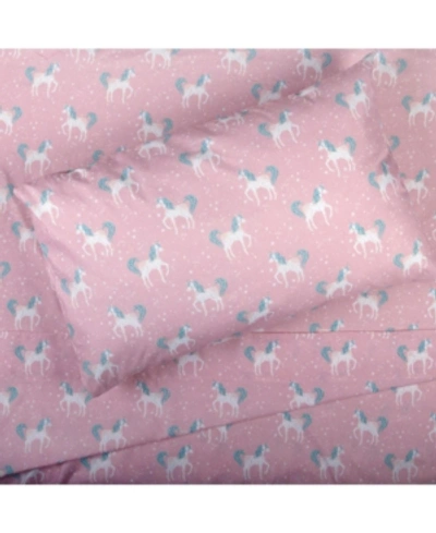Tadpoles Kids Rule Unicorn 4-piece Full Sheet Set Bedding In Pink