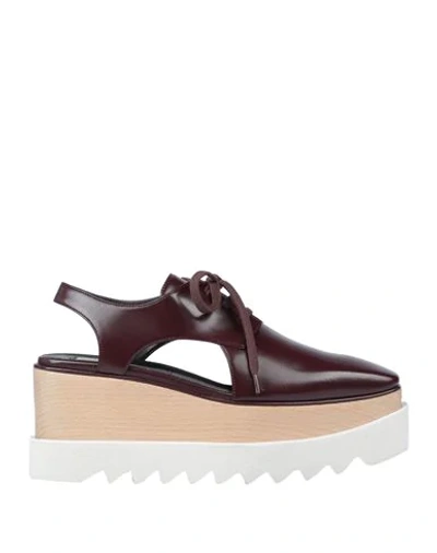 Stella Mccartney Laced Shoes In Maroon