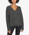 Sanctuary Fuzzy V-neck Sweater In Forest