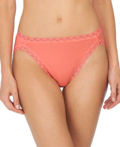 Natori Bliss Lace-trim Cotton French-cut Brief Underwear 152058 In Papaya