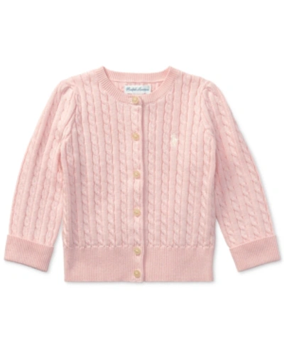 Polo Ralph Lauren Kids' Ralph Lauren Baby Girls Cable Cardigan In Pink