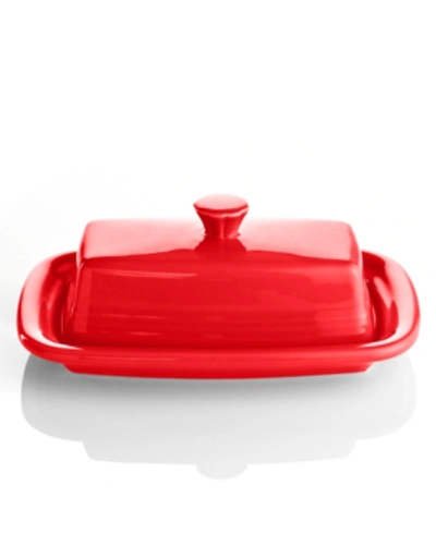 Fiesta Xl Covered Butter Dish In Scarlet