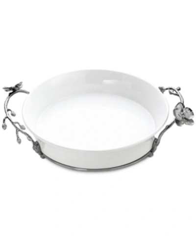 Michael Aram White Orchid Pie Dish In Silver