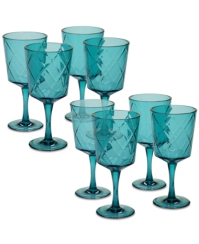 Certified International Teal Diamond Acrylic 8-pc. All-purpose Goblet Set