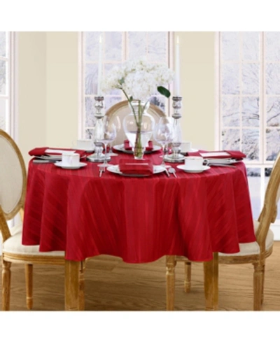 Elrene Denley Stripe Round Tablecloth, 70" In Red