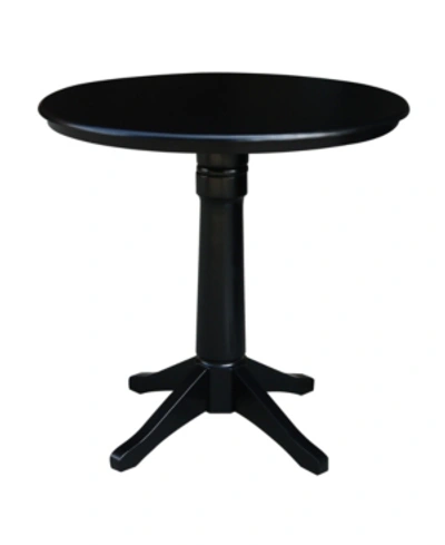 International Concepts 36" Round Top Pedestal Table - 34.9"h In Black