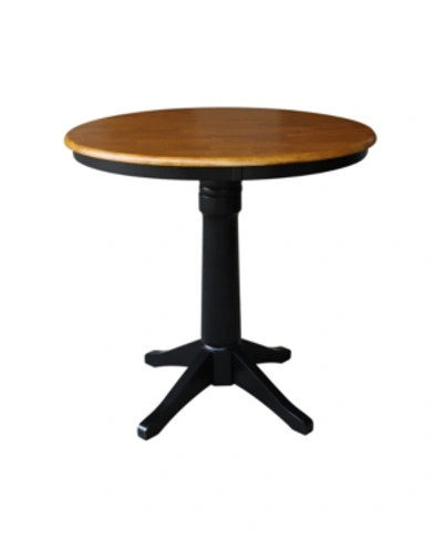 International Concepts 36" Round Top Pedestal Table In Honey Brown