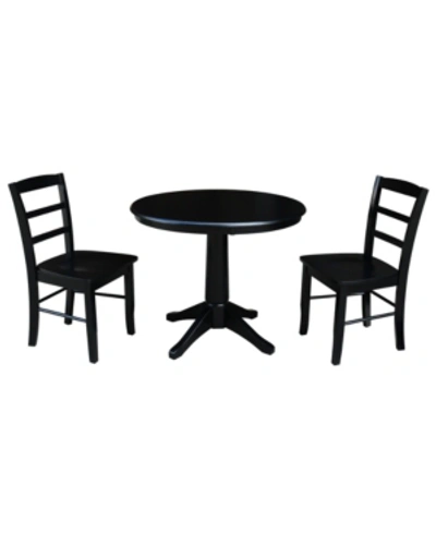 International Concepts 36" Round Top Pedestal Table In Black