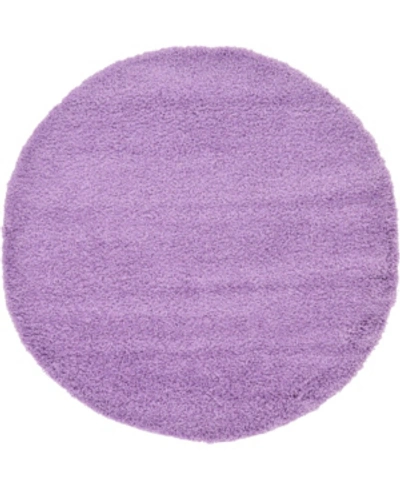 Bridgeport Home Exact Shag Exs1 6' X 6' Round Area Rug In Lilac
