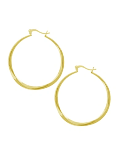 Essentials Medium Organic Twist Hoop Earring In Gold Plate