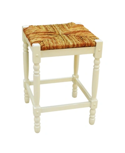 Carolina Classics French Country 24" Turned Leg Seat Stool In Ant White