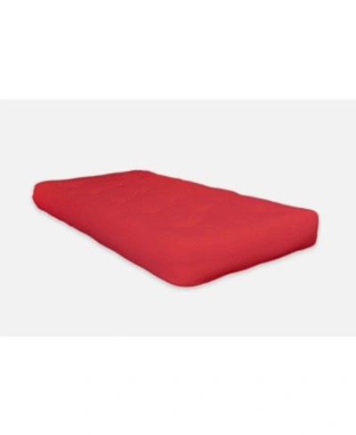 Ajd Home 8" Double Polyester Single Foam Futon Mattress, Twin In Red