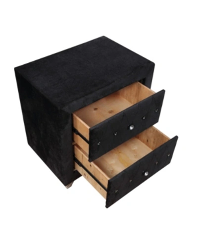 Furniture Of America Serena Flannelette 2-drawer Nightstand In Black