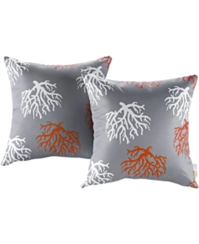 Modway Two Piece Outdoor Patio Pillow Set In Orchard