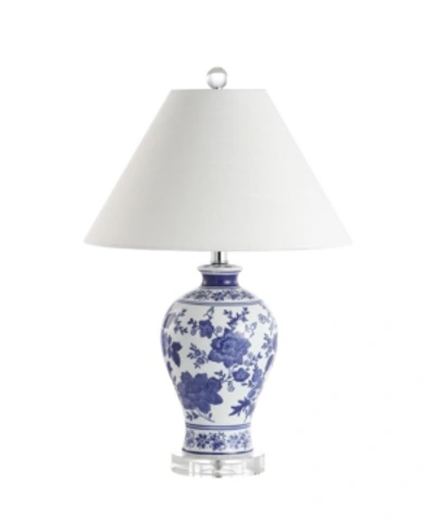 Jonathan Y Song Chinoiserie Floral Led Table Lamp In Blue