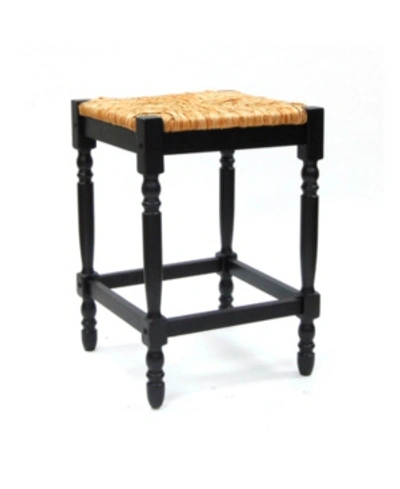 Carolina Classics French Country 24" Turned Leg Seat Stool In Ant Black