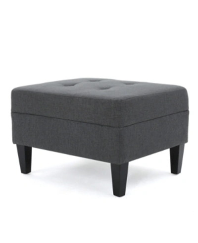 Noble House Noleen Ottoman In Dark Grey