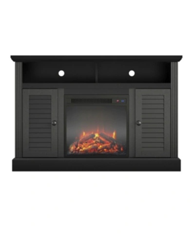 A Design Studio Niah Fireplace Tv Stand For Tvs Up To 48" In Black