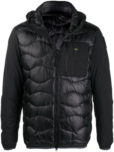 Blauer Padded Zipped Jacket In Black