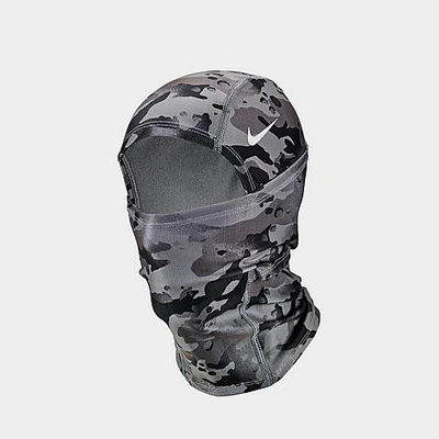 Nike Pro Hyperwarm Camo Hood In Grey/black/camo