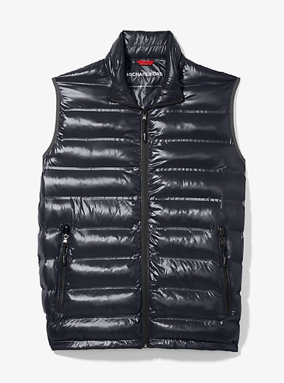 Michael Kors Quilted Nylon Vest In Blue