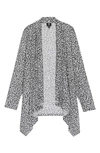 Bobeau Women's Draped Open-front Cardigan In Black Cheetah