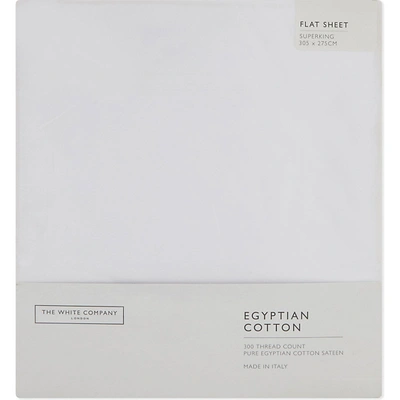 The White Company White Sateen Egyptian Cotton Superking Flat Sheet Super King
