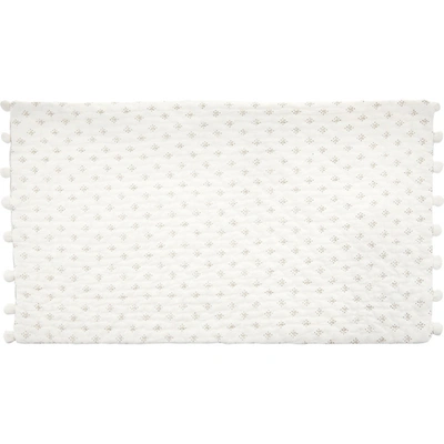 The White Company Brittany Small Rectangle Cushion Cover In White/grey