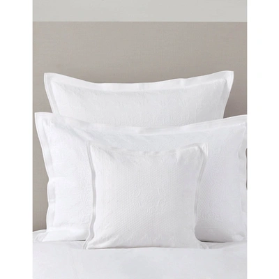 The White Company Etienne Large Square Cushion Cover In White