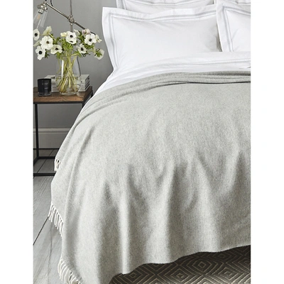 The White Company Luxury Wool And Cashmere-blend Throw In Grey