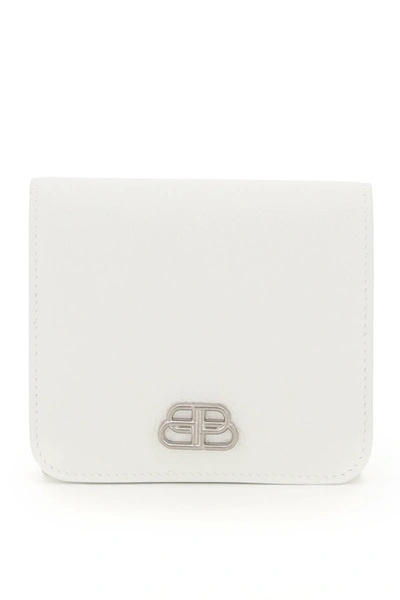 Balenciaga Bb Compact Wallet In White