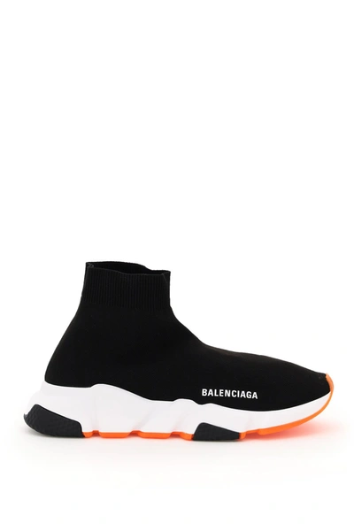 Balenciaga Speed Sneakers In Black And Orange In Blac Wh Blac F Orang