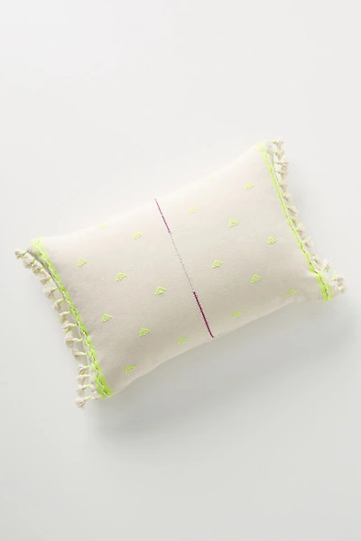 Anthropologie Embroidered Jodi Pillow In Green