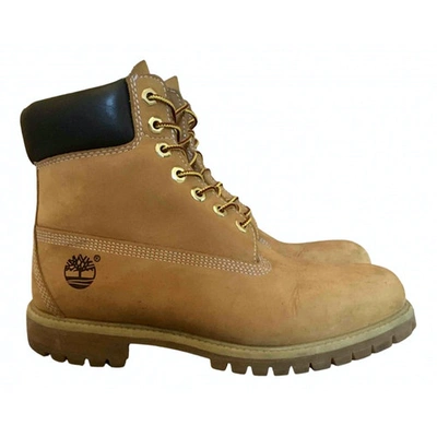 Pre-owned Timberland Yellow Suede Boots