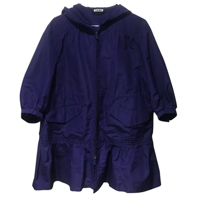 Pre-owned Miu Miu Trench Coat In Purple