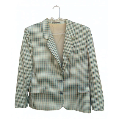 Pre-owned Burberry Wool Suit Jacket In Green