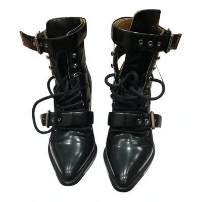Pre-owned Chloé Black Patent Leather Ankle Boots