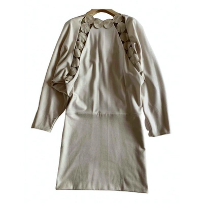 Pre-owned Chloé Wool Mid-length Dress In Beige
