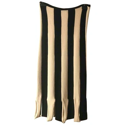 Pre-owned Ferragamo Wool Mid-length Skirt In Black