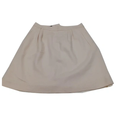 Pre-owned Peserico Wool Mid-length Skirt In Beige