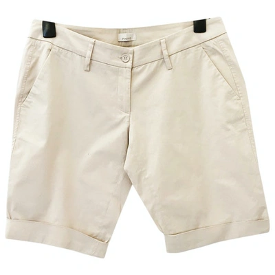 Pre-owned Pinko Beige Cotton - Elasthane Shorts