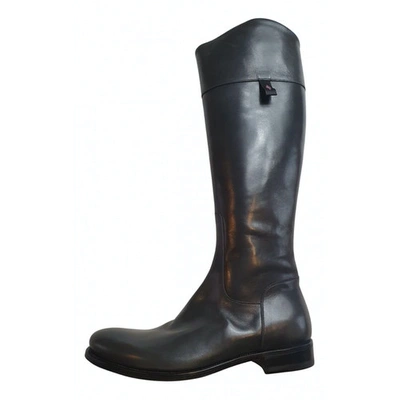 Pre-owned Ballantyne Leather Riding Boots In Anthracite