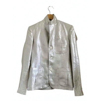 Pre-owned Ralph Lauren Linen Blazer In Silver