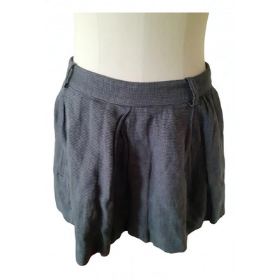 Pre-owned Maje Wool Mini Skirt In Grey