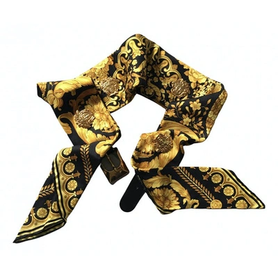 Pre-owned Versace Silk Belt In Gold
