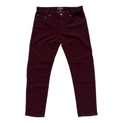 Pre-owned Emilio Pucci Straight Pants In Burgundy