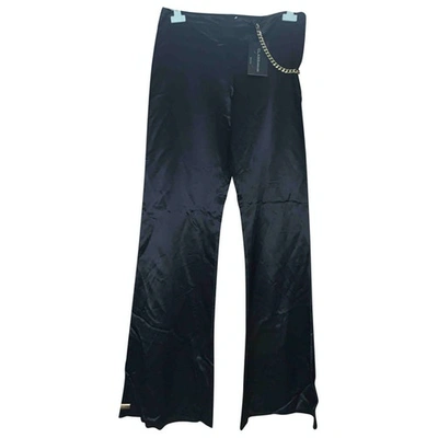 Pre-owned Roberto Cavalli Wool Large Pants In Black